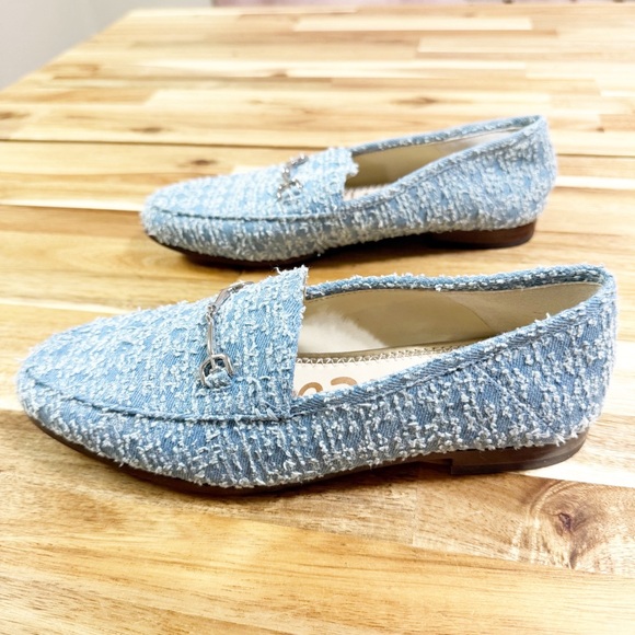 Sam Edelman Loraine Tweed Horse-Bit Denim Loafers in Montrose Blue size 6.5 - Picture 11 of 15
